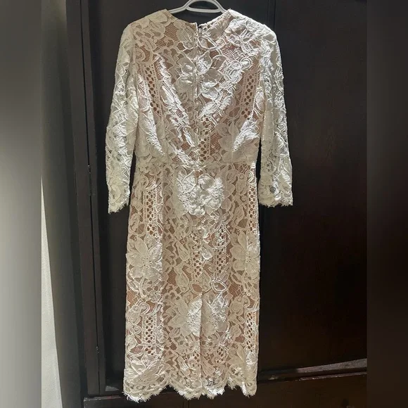 Dolce & Gabbana lace and silk organza midi dress - Picture 3 of 7